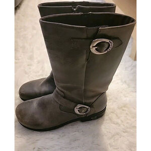 Womens Alegria by PG Lite Brown Boots KRI-643 Size 42 leather zip-up. Pre-Owned